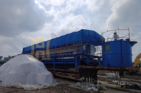 浙江省600平方車載壓濾機使用現場