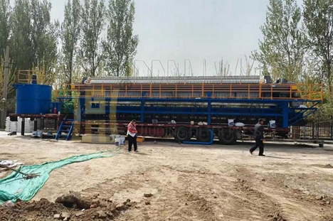 北京市中交隧道局600平方車載式壓濾機(jī)使用現(xiàn)場